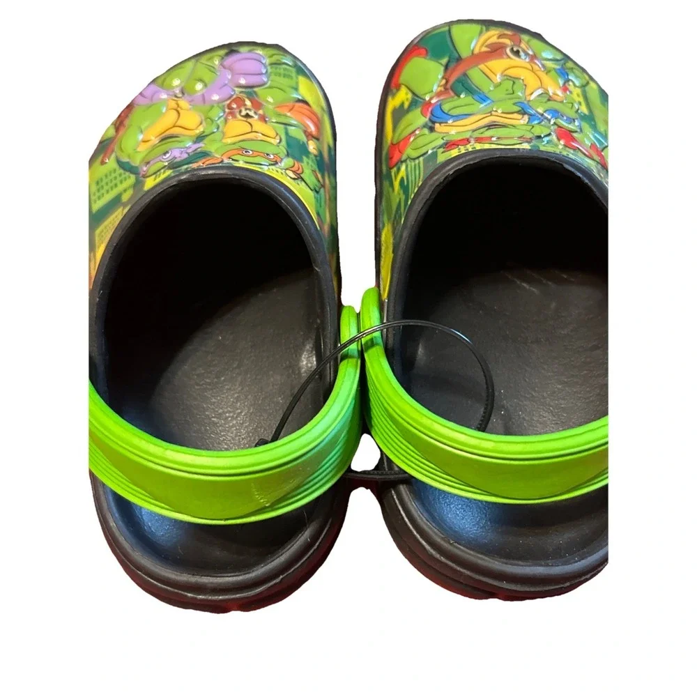 Kids Teenage Mutant Ninja Turtles Slip On Mules‎ Colorful Size 5-6 NWOT